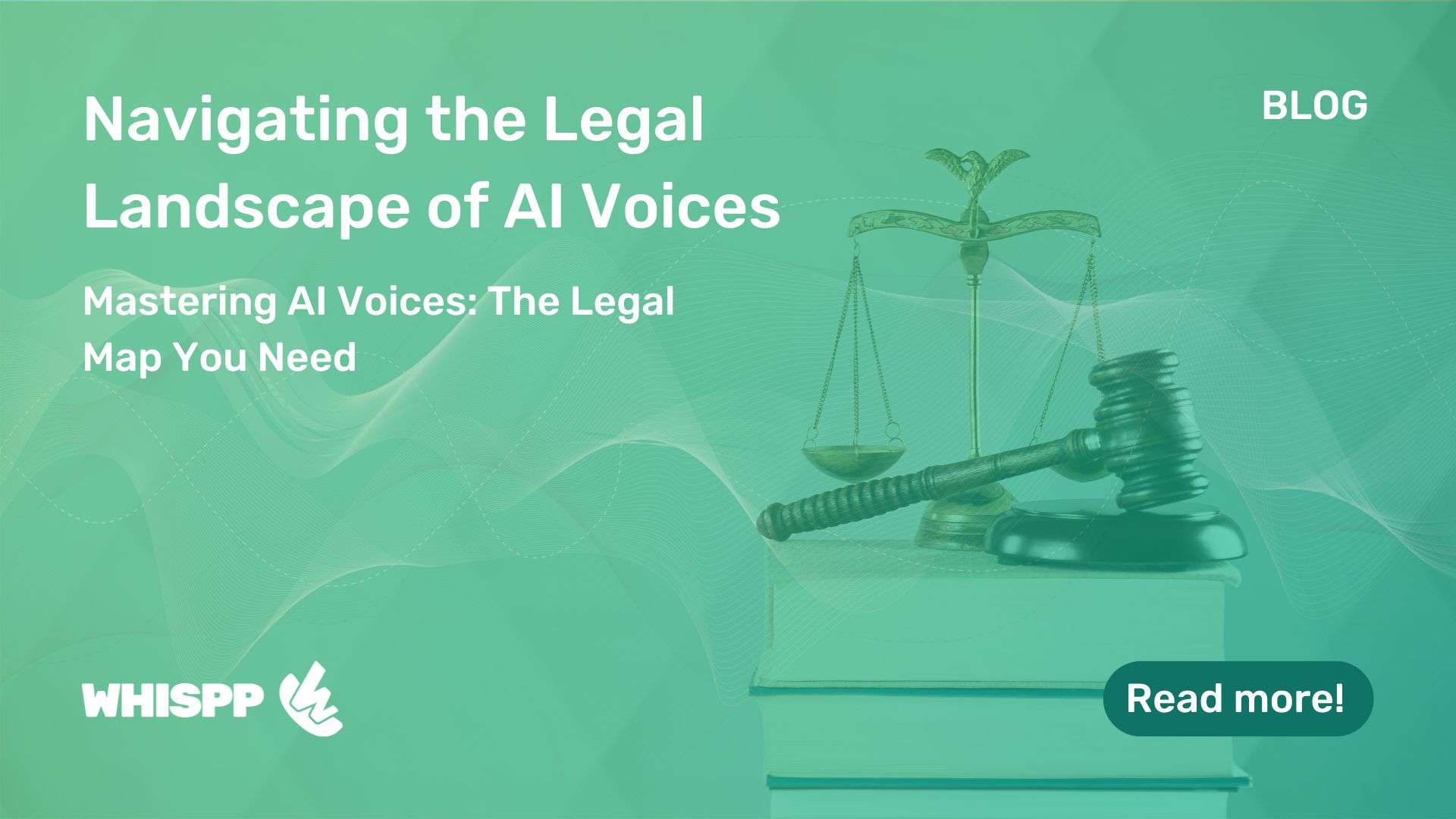 Legal guidebook with AI voice waveforms representing the complexities of AI voice technology laws.