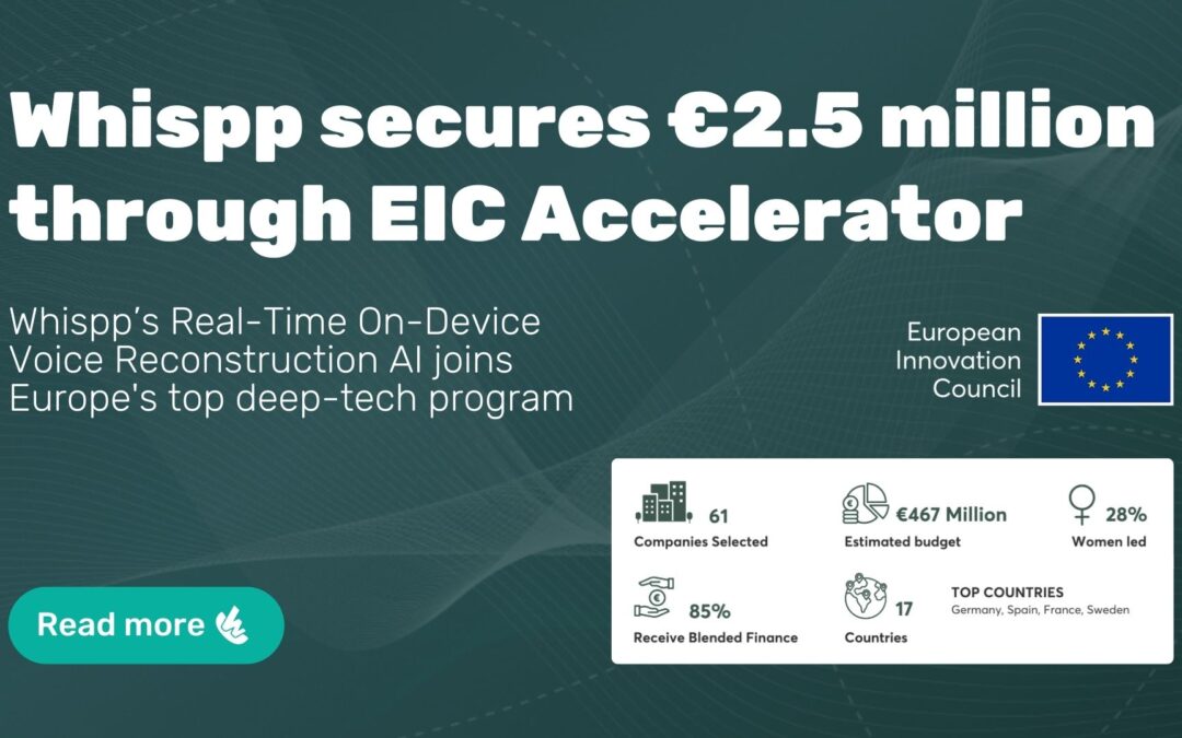 Whispp secures €2.5 million through EIC Accelerator